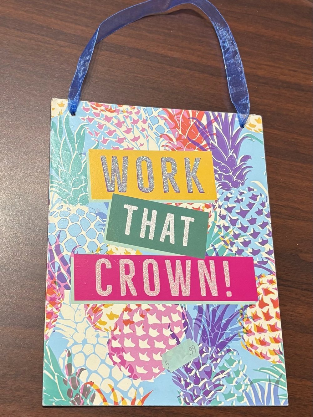 Work that Crown galvanized metal Tropical Hanging sign